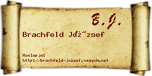 Brachfeld József névjegykártya